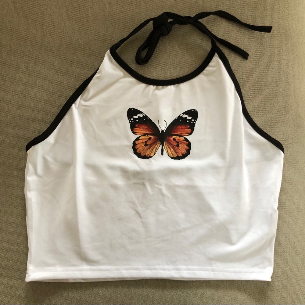 Butterfly Halter Tank Top